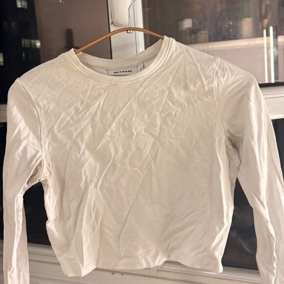 White long sleeve crop top #croptop - Picture 1 of 1